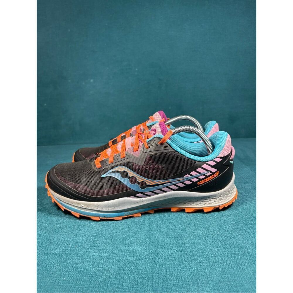 Saucony Peregrine 11 Women’s Size 11 Trail Running Shoes Black Multi Color